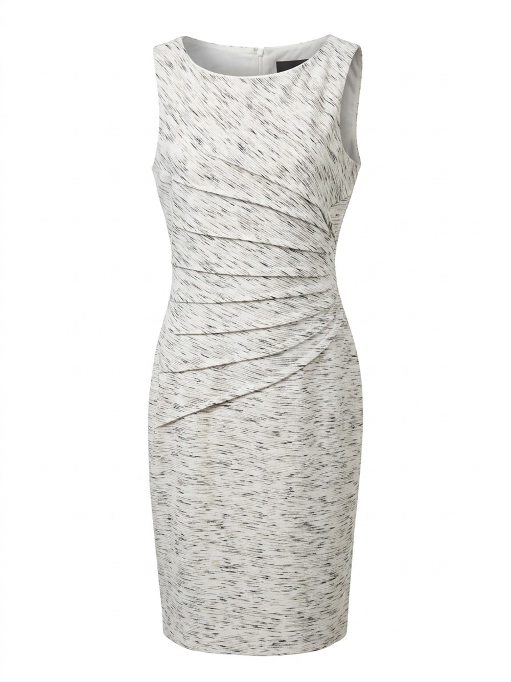 Adrienne Vittadini Ivory Space-Dye Sleeveless Sheath Dress